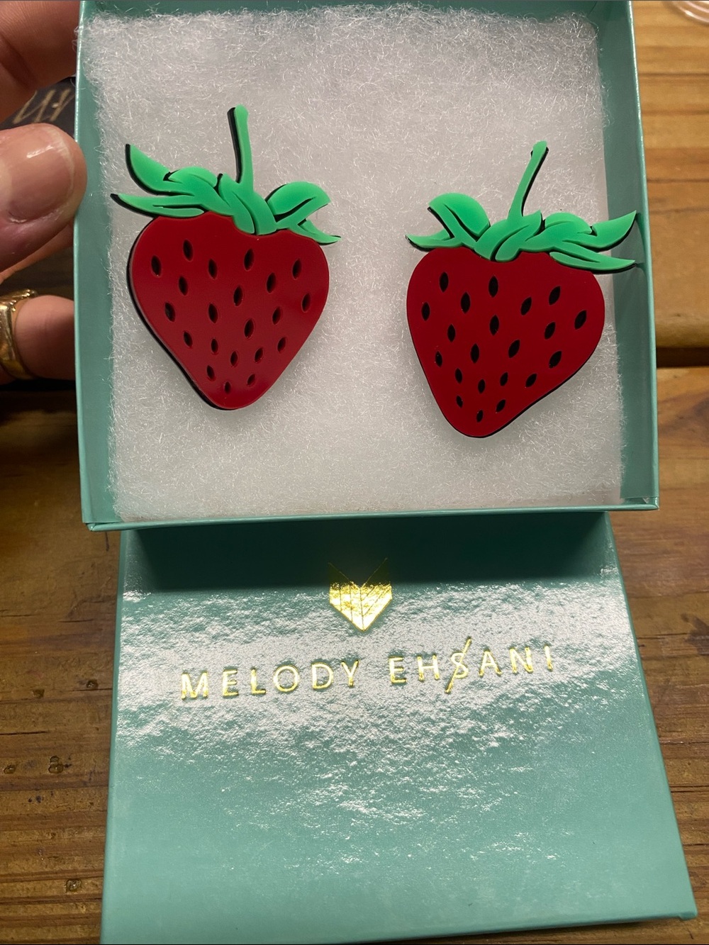 Melody Ehsani Strawberry Earrings Acrylic